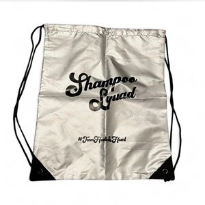 Silver and Black drawstring Bag